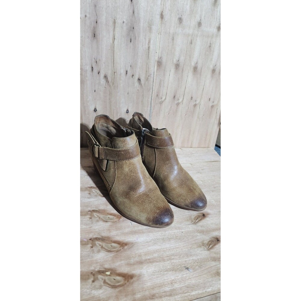 Clarks Spye Belle 64543 Boots Tan Suede Ankle Womens Size 7.5 M